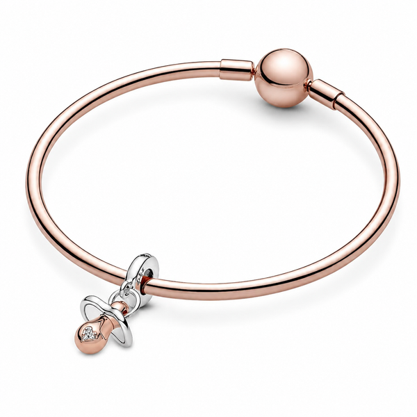 Charm-Anhänger Baby-Schnuller Silber Rosé Vergoldet