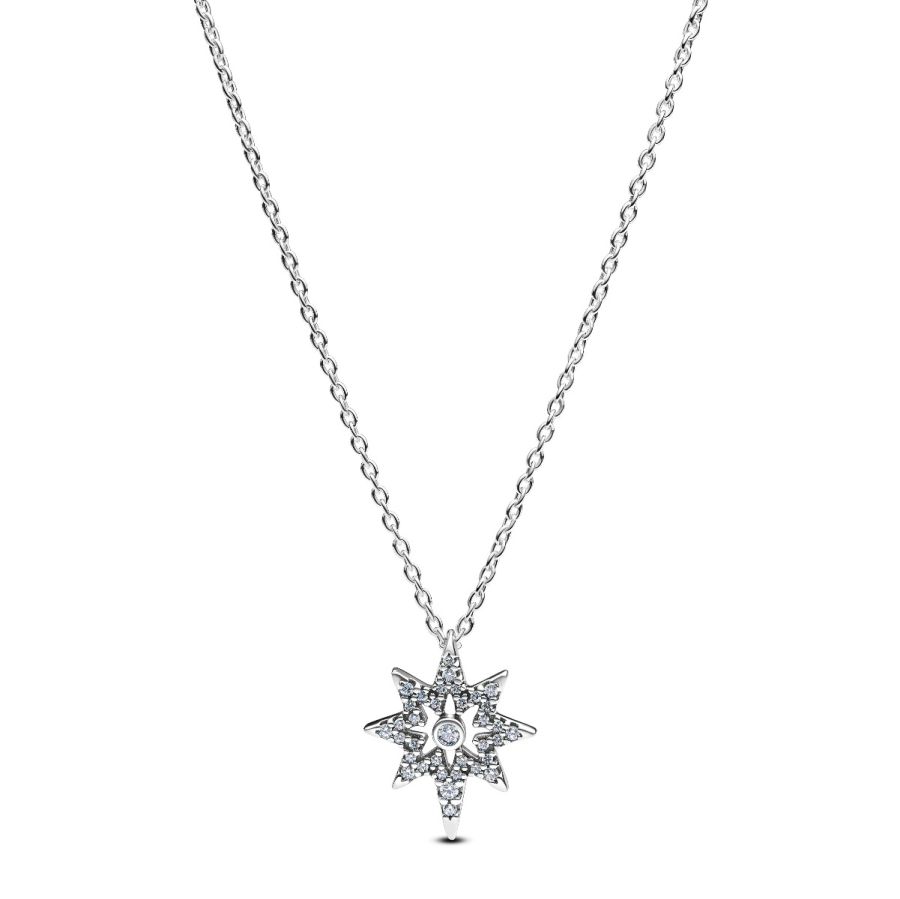 Halskette mit Anhänger Pavé-Polarstern Nordstern Silber 393600C01