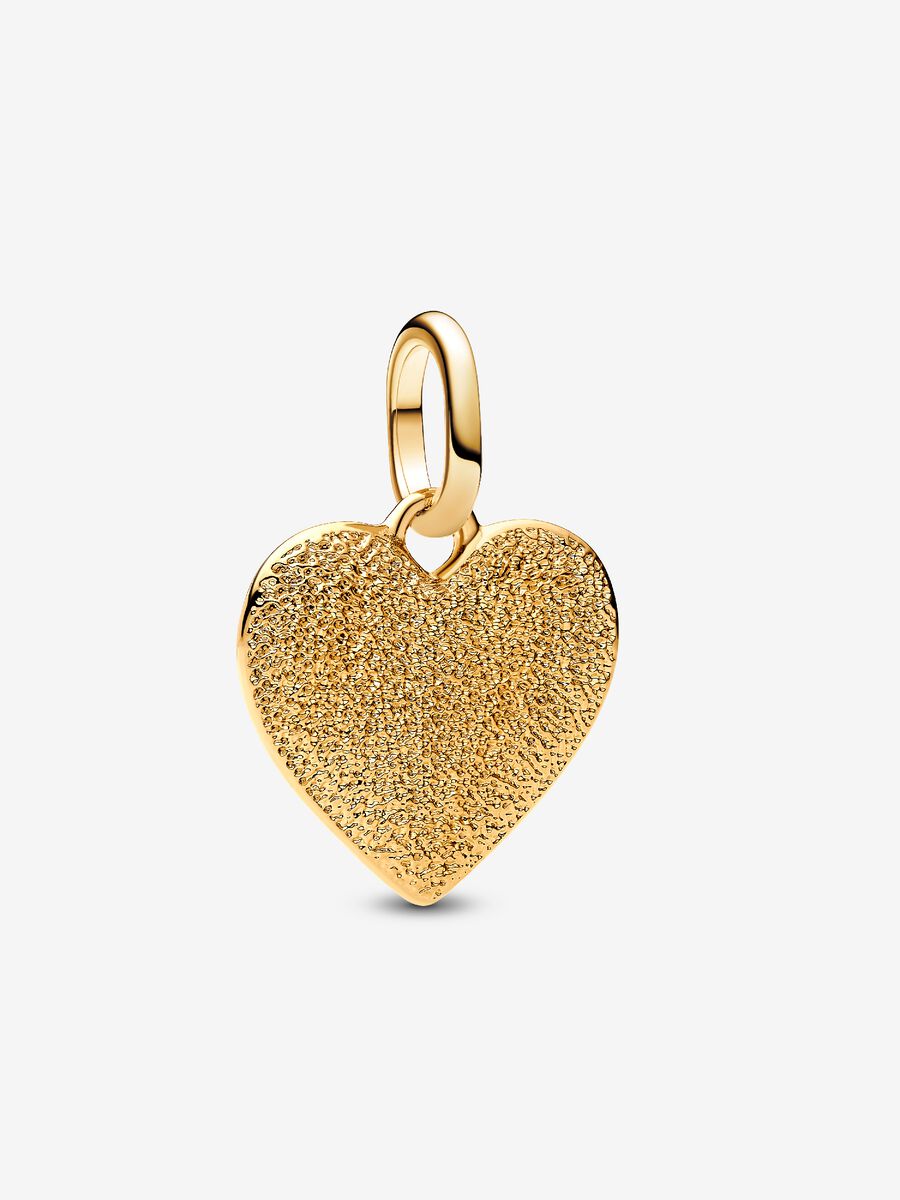 Gravierbares Herz Medaillon-Charm 14 Karat Vergoldung Hauptbild