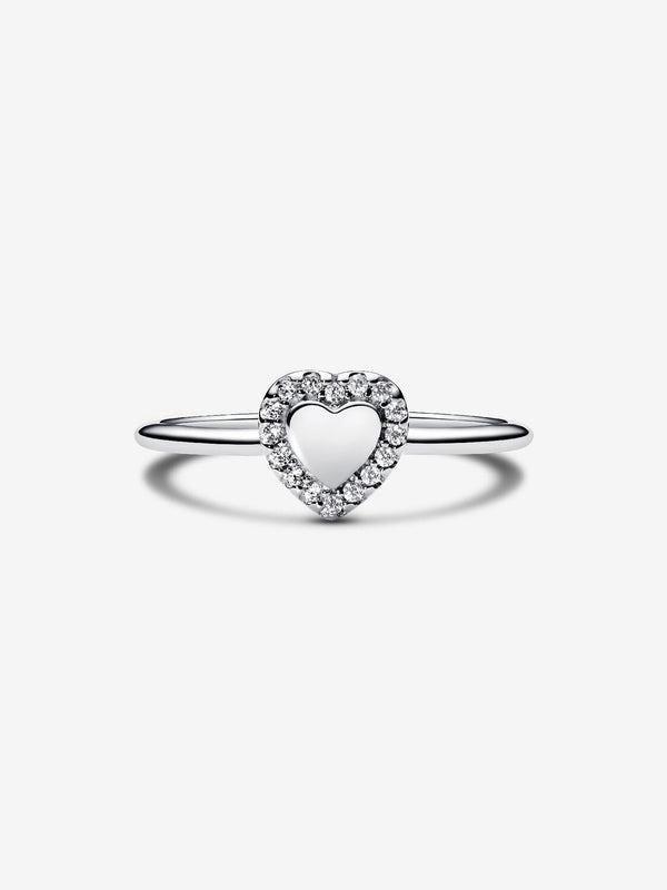 Gravierbarer Herz Strahlenkranz Ring