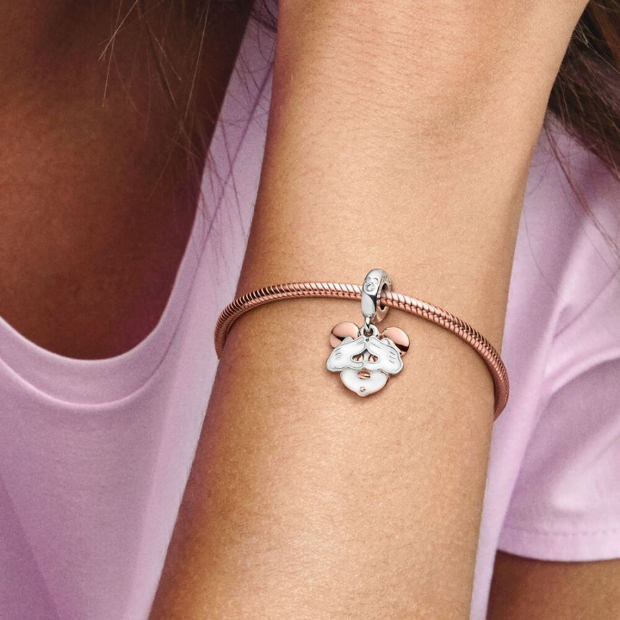 Charm-Anhänger Micky Maus Silber 14k Rosé Vergoldet
