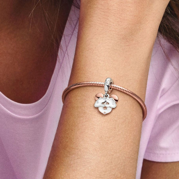 Charm-Anhänger Micky Maus Silber 14k Rosé Vergoldet