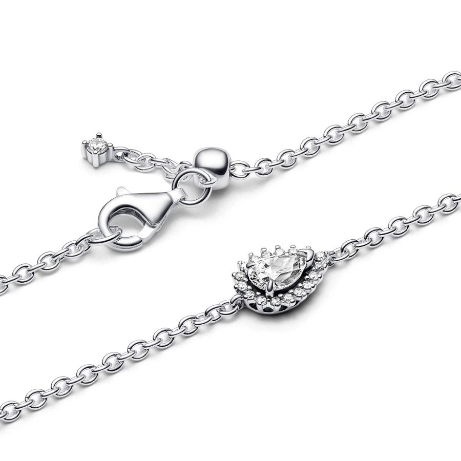 Gliederarmband Funkelndes Birnen-Kranz Zirkonia Silber
