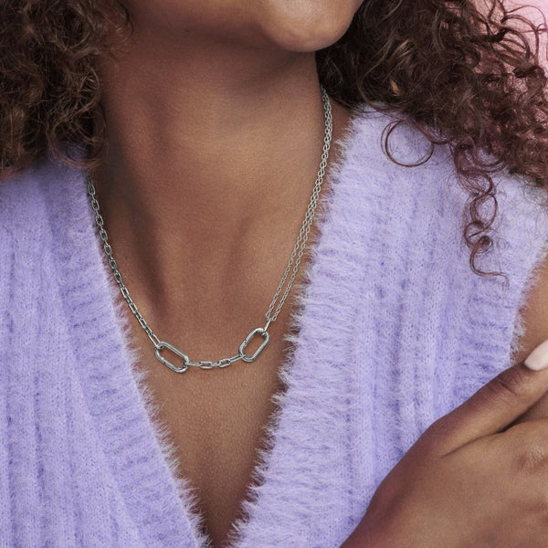 392303C00 Gliederhalskette Doppel-Link Sterling-Silber 45 cm