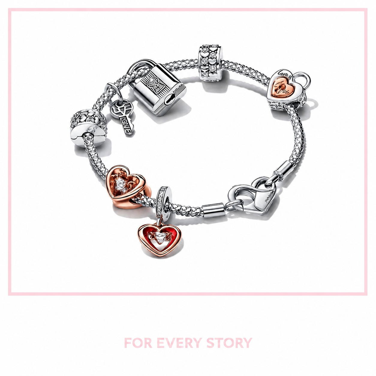 Charm-Anhänger Gravierbarer Herz 14k Rosé Vergoldet