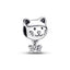 Charm Katze & Schleife Zirkonia Sterling-Silber
