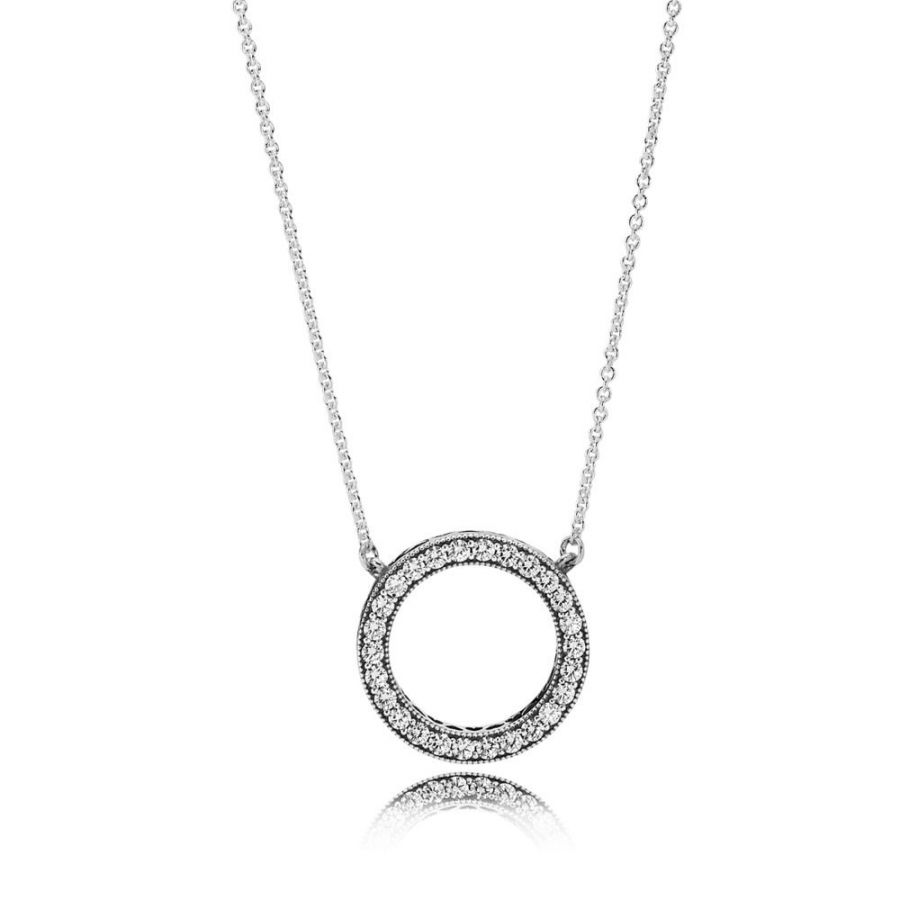 590514CZ Kette mit Anhänger Funkelnder Kreis Sterling Silver Hauptbild