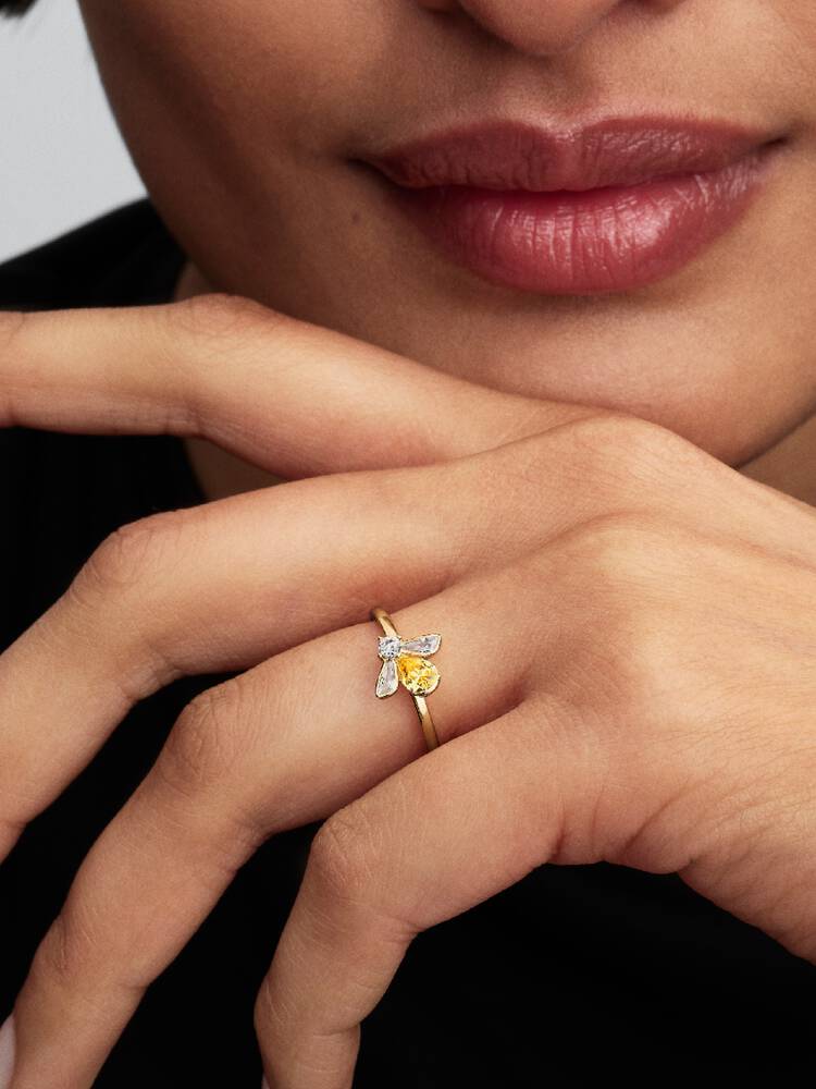 Honigbiene Ring 14 Karat Vergoldung