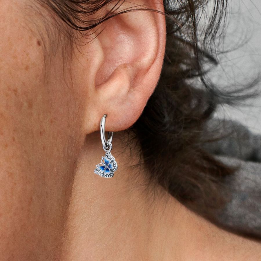 Ohrringe Blauer Schmetterling Sterling-Silber Zweitbild