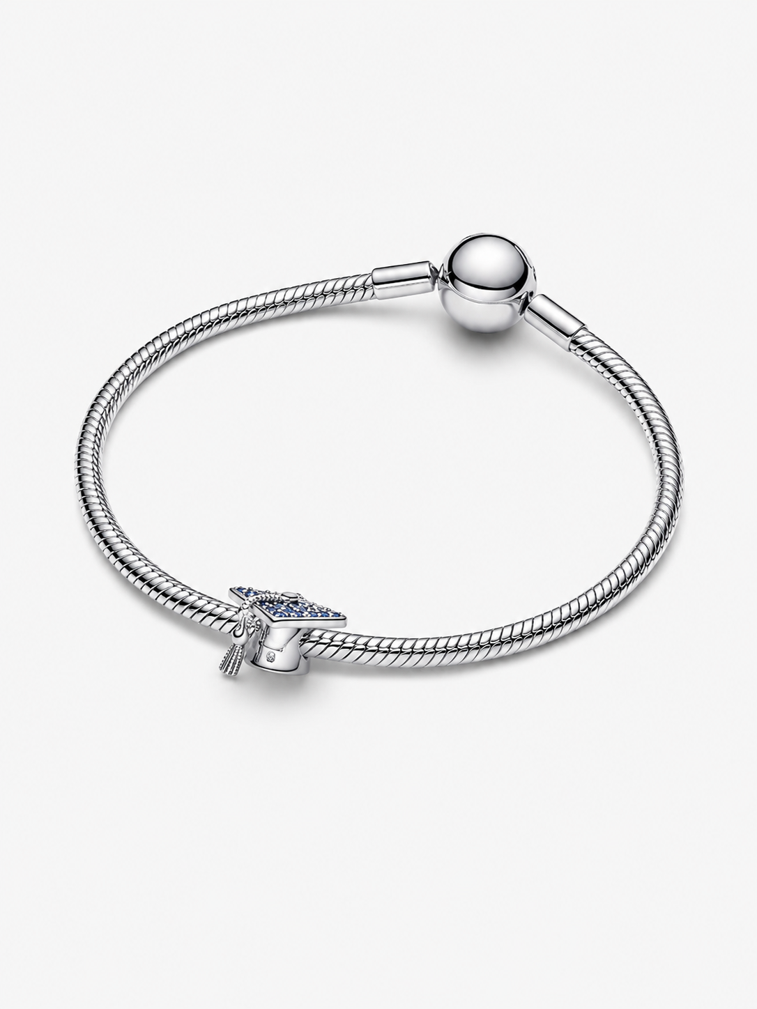 Funkelnde Blaue Absolventenmütze 2026 Charm Sterling-Silber