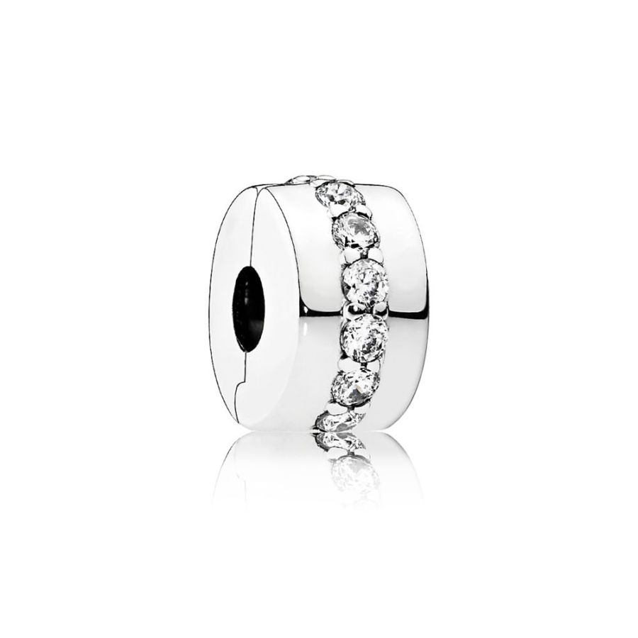 Charm Clip Glänzendes Band Sterling-Silber Hauptbild
