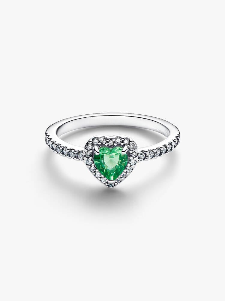 Erhabenes Mintgrünes Herz Ring Sterling-Silber