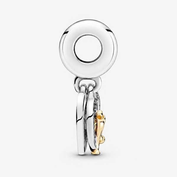 Charm-Anhänger Jahrestag Zweifarbig Sterlingsilber 14k Gold