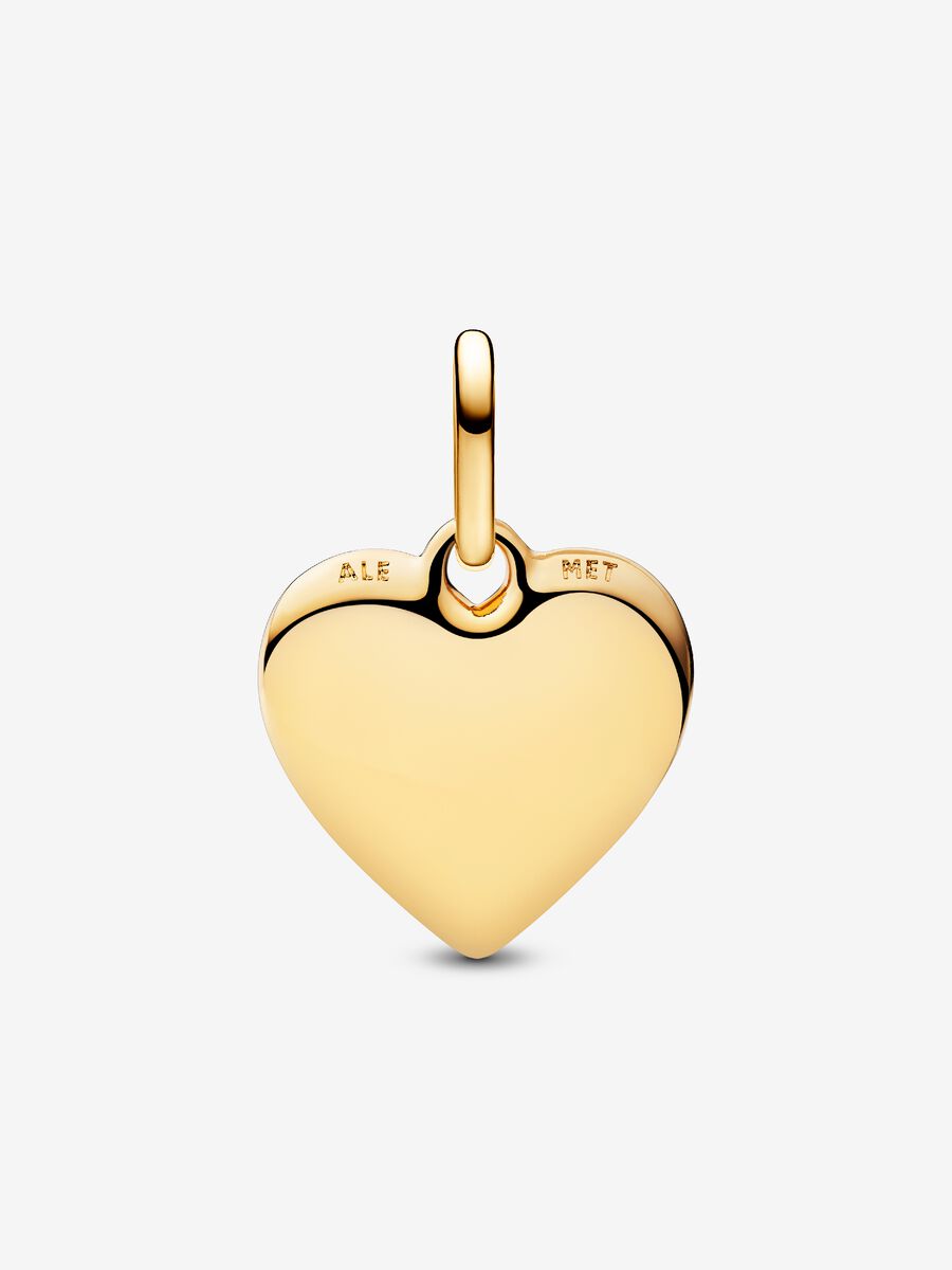 Gravierbares Herz Medaillon-Charm 14 Karat Vergoldung