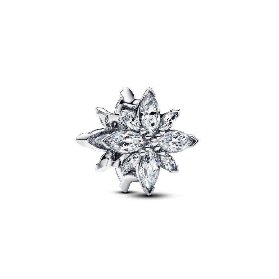 Charm Funkelnder Polarstern Zirkonia Sterling-Silber