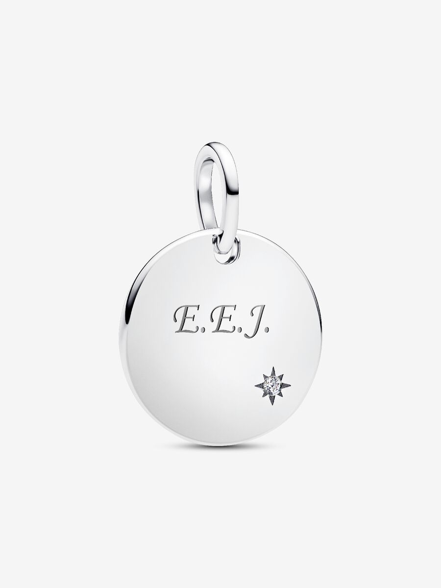 Gravierbarer Anhänger mit im Labor gezüchtetem Diamanten 0.012 ct TW, Sterling-Silber