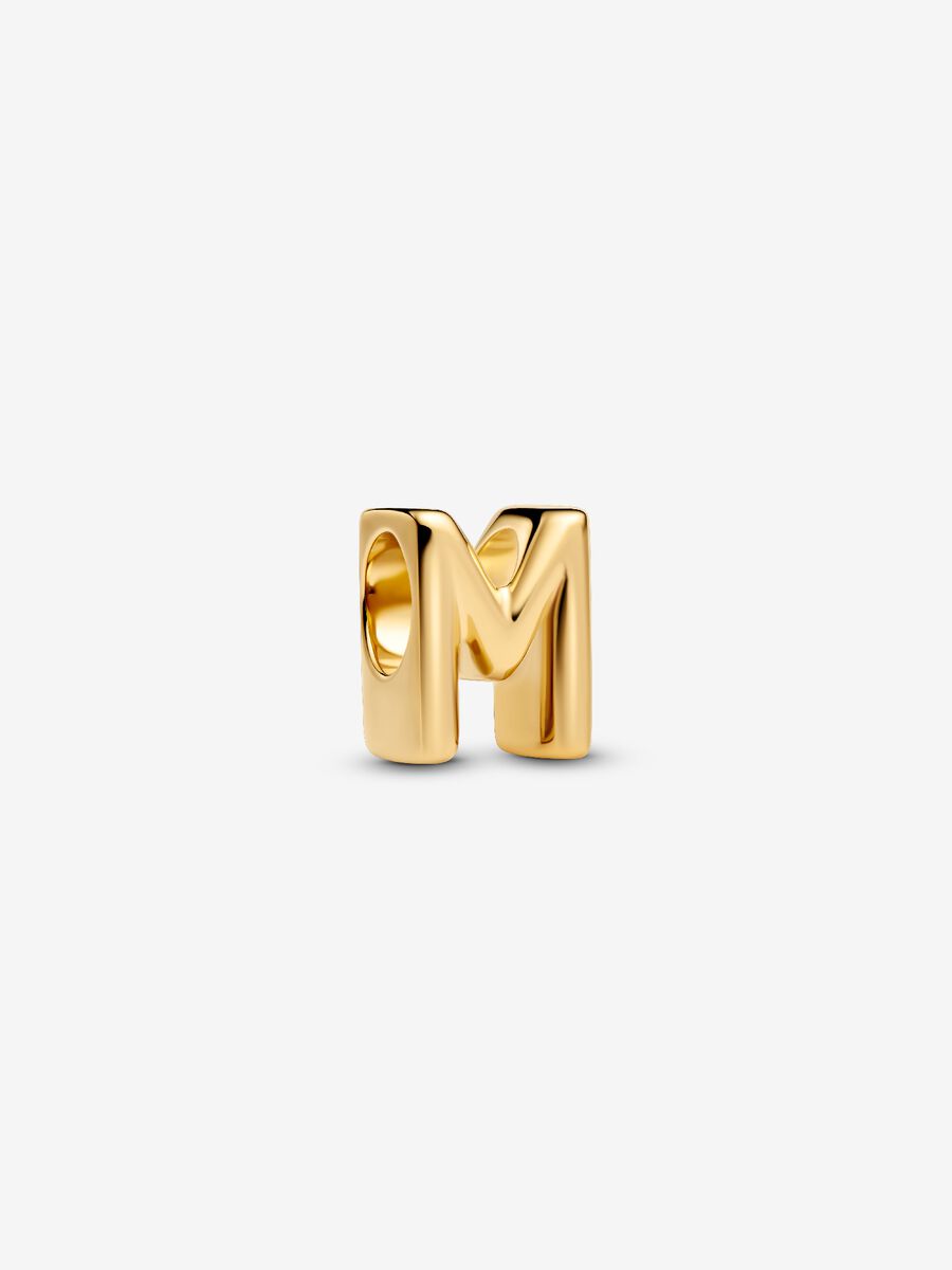 Buchstabe M Alphabet-Mini-Charm 14 Karat Vergoldung Hauptbild