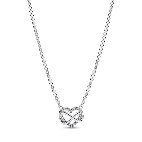 392666C01 Collier-Halskette Funkelnde Unendlichkeits-Herz Silber