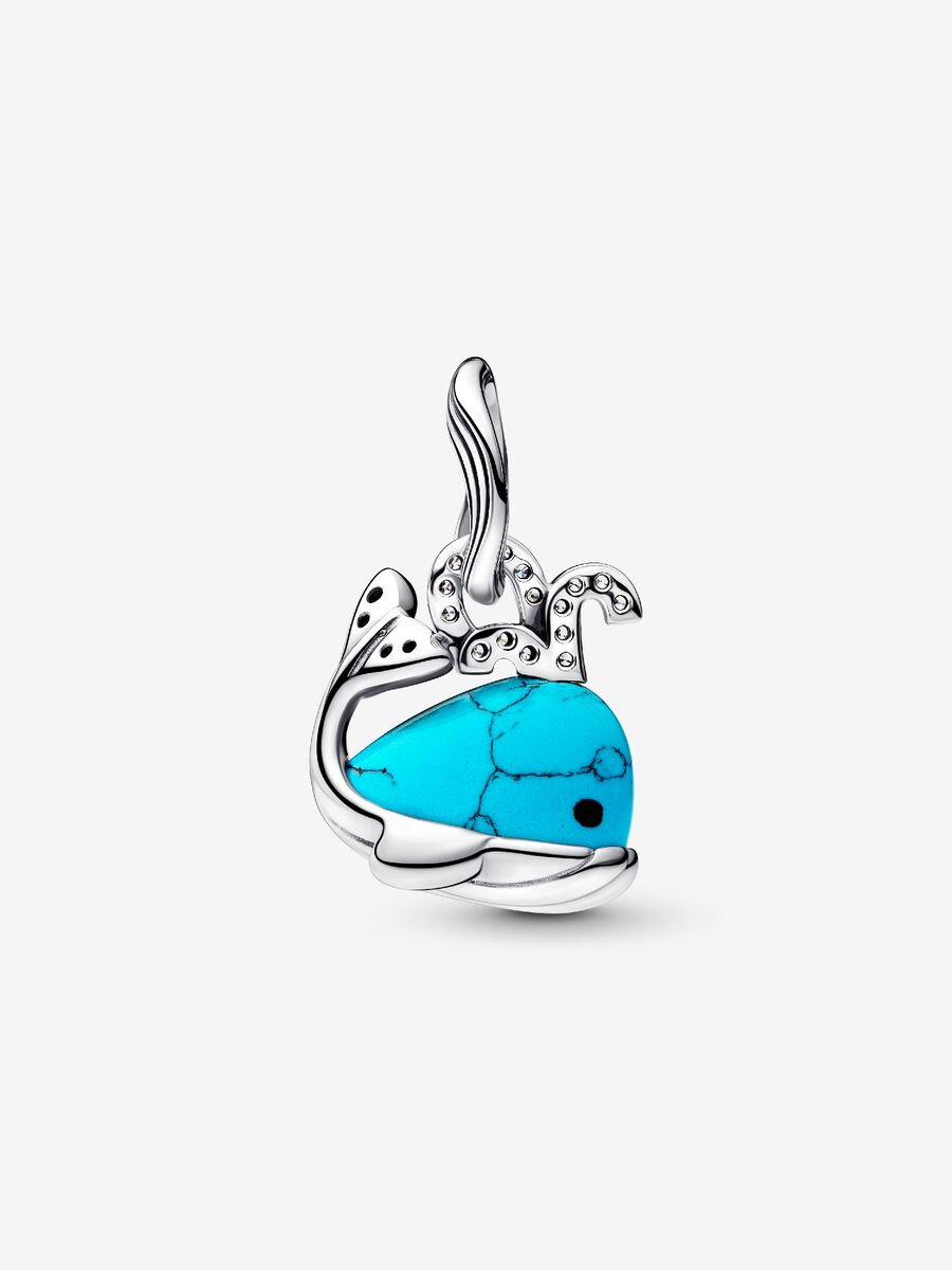 Türkisfarbener Wal Charm-Anhänger Sterling-Silber
