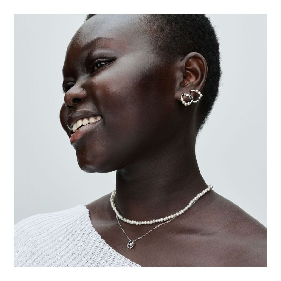 Essence Kette mit Anhänger Pavé Kreis Silber 45 cm 393303C01