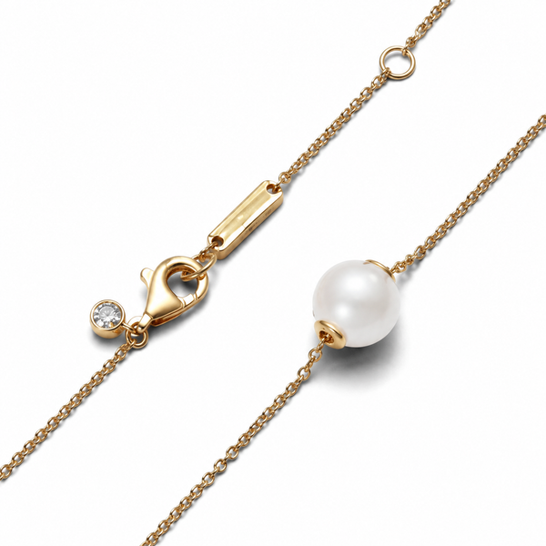 363167C01 Kette Collier Süßwasserzuchtperle Vergoldet