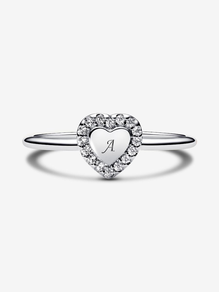 Gravierbarer Herz Strahlenkranz Ring