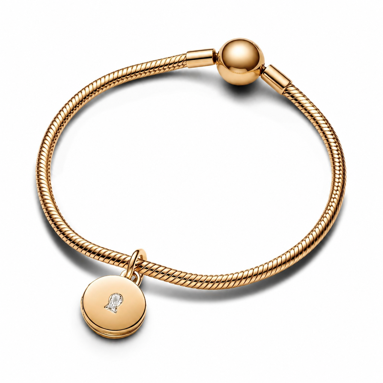 Charm-Anhänger Aufklappbar & Gravierbar Liebesmedaillon Gold