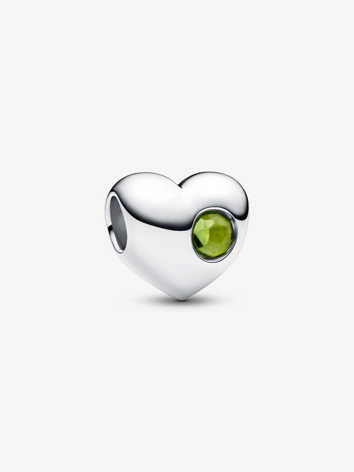 Gravierbares Frühlingsgrüner Stein Herz-Charm Sterling-Silber Hauptbild
