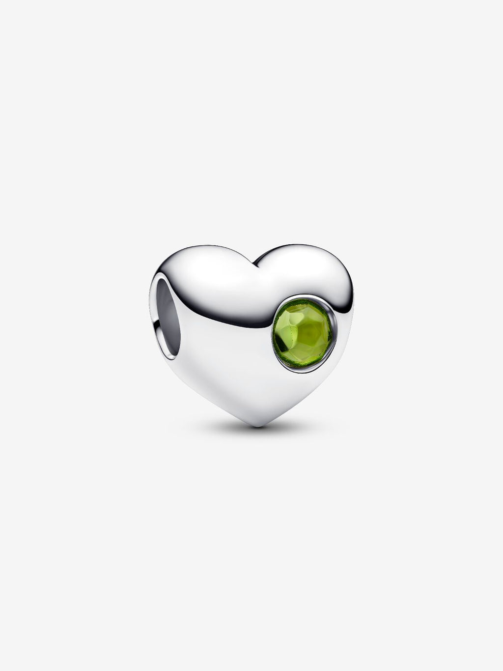 Gravierbares Frühlingsgrüner Stein Herz-Charm Sterling-Silber