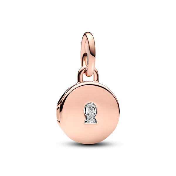Charm-Anhänger Aufklappbar & Gravierbar Liebesmedaillon Rosé
