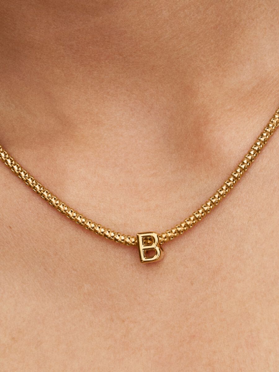 Buchstabe B Alphabet-Mini-Charm 14 Karat Vergoldung