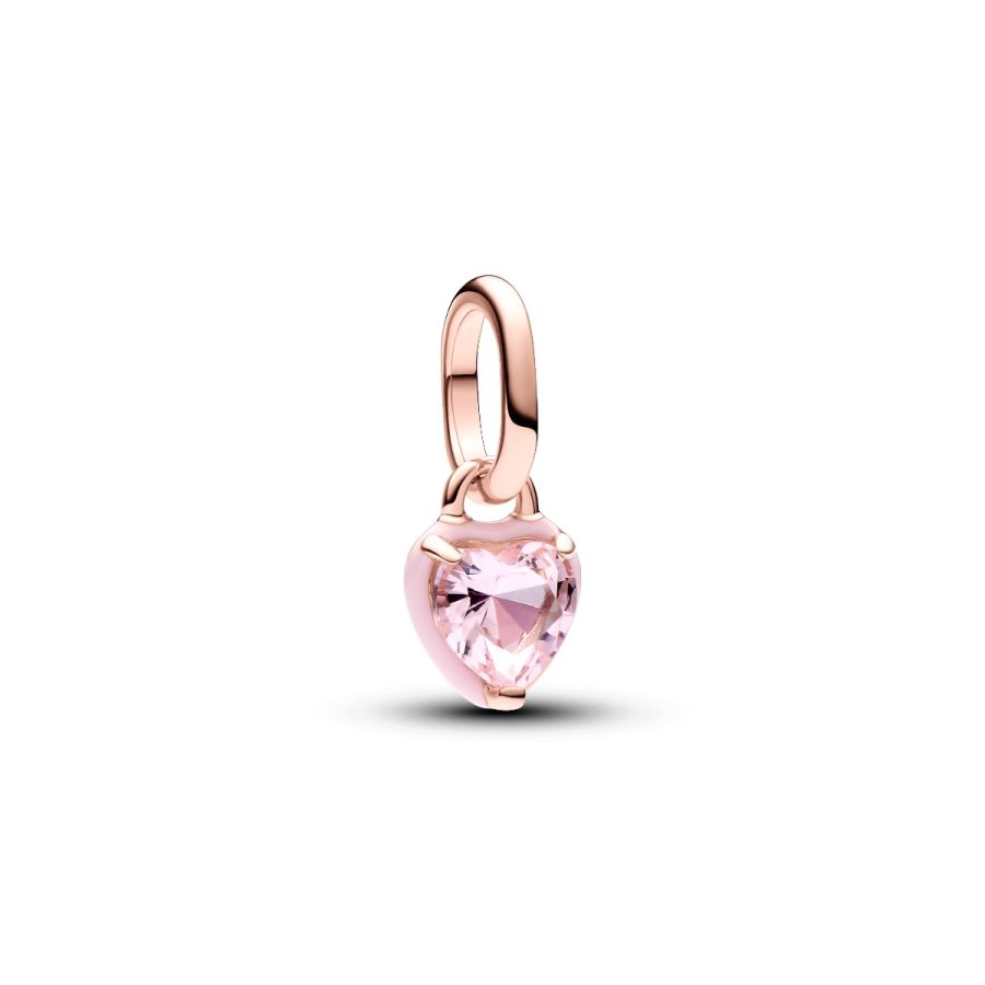 Mini-Charm-Anhänger Rosafarbenes Chakra-Herz Rosévergoldet