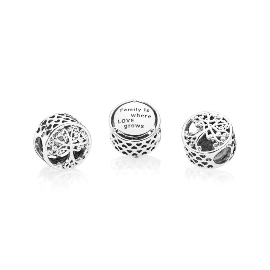 Charm Family Roots Familien-Stammbaum Sterling-Silber