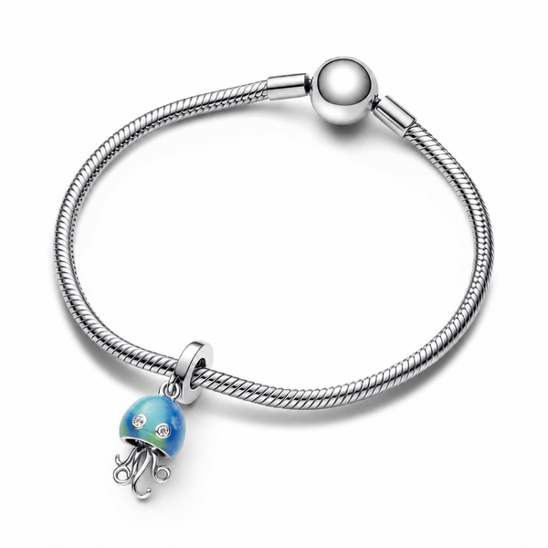 Charm-Anhänger Farbwechselnde Qualle Sterling-Silber