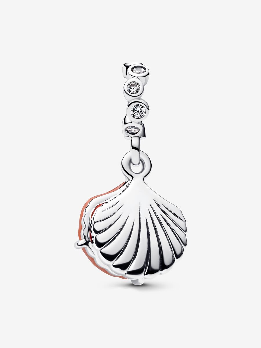 Korallenrote Muschel Doppelter Charm-Anhänger Sterling-Silber