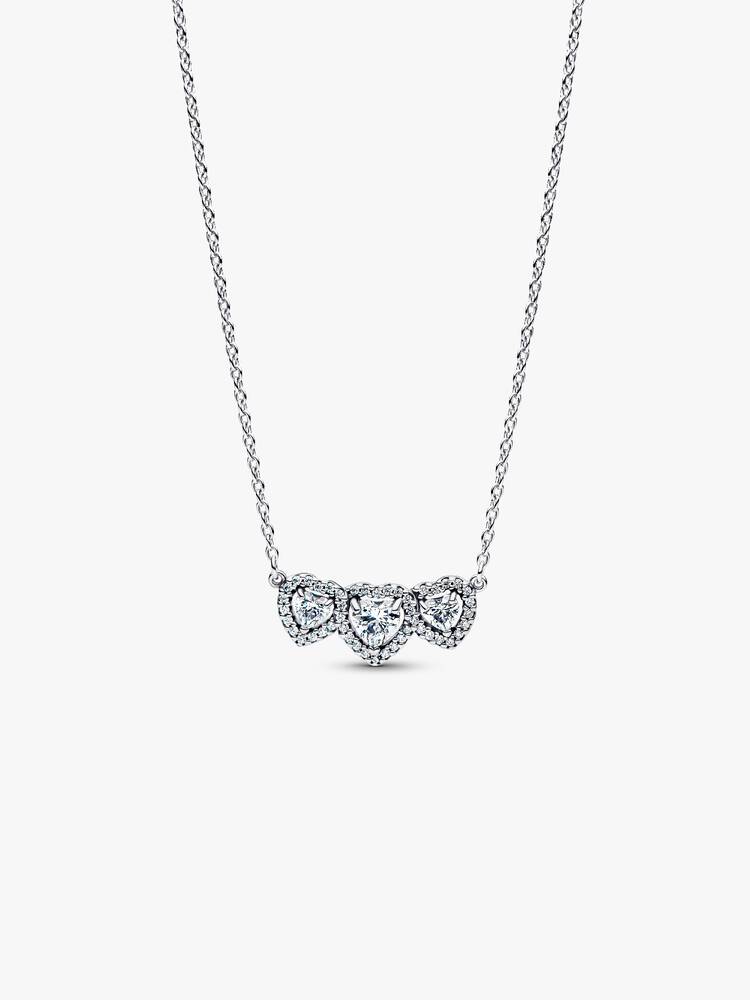 Strahlenkranz Herz Trilogie Collier-Halskette Sterling-Silber Hauptbild