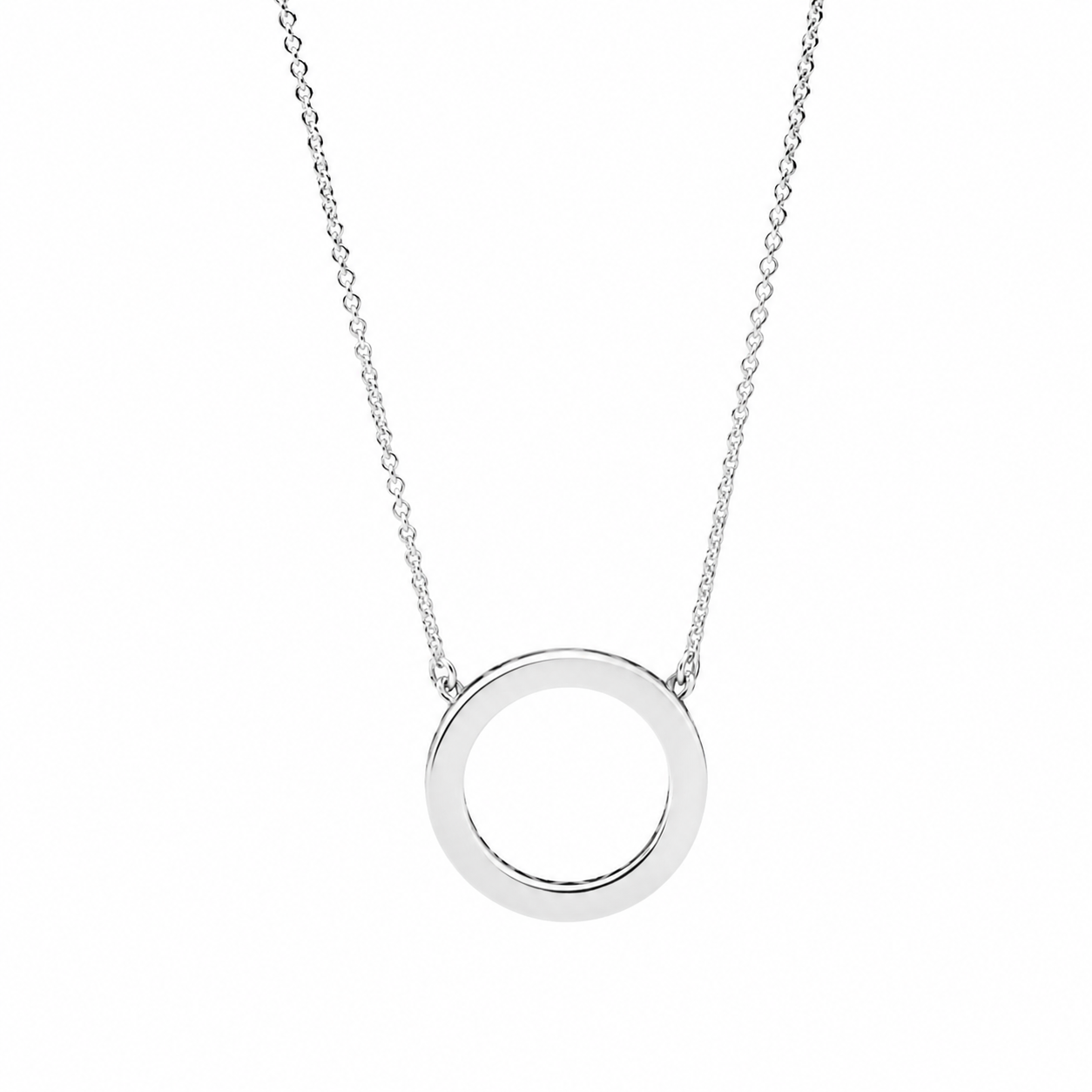 590514CZ Kette mit Anhänger Funkelnder Kreis Sterling Silver