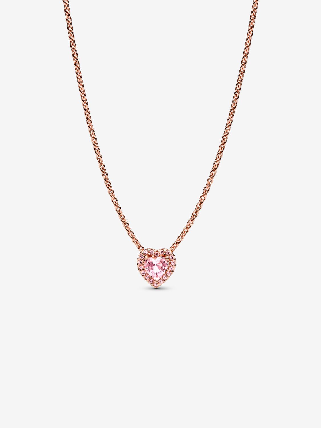 Rosafarbenes Herz Collier 14 Karat rosévergoldet