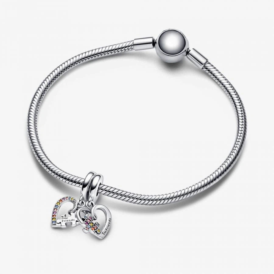 Charm-Anhänger Puzzle Herzen Freundschaft Sterling-Silber