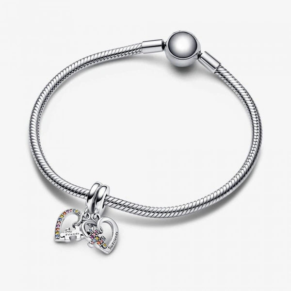 Charm-Anhänger Puzzle Herzen Freundschaft Sterling-Silber