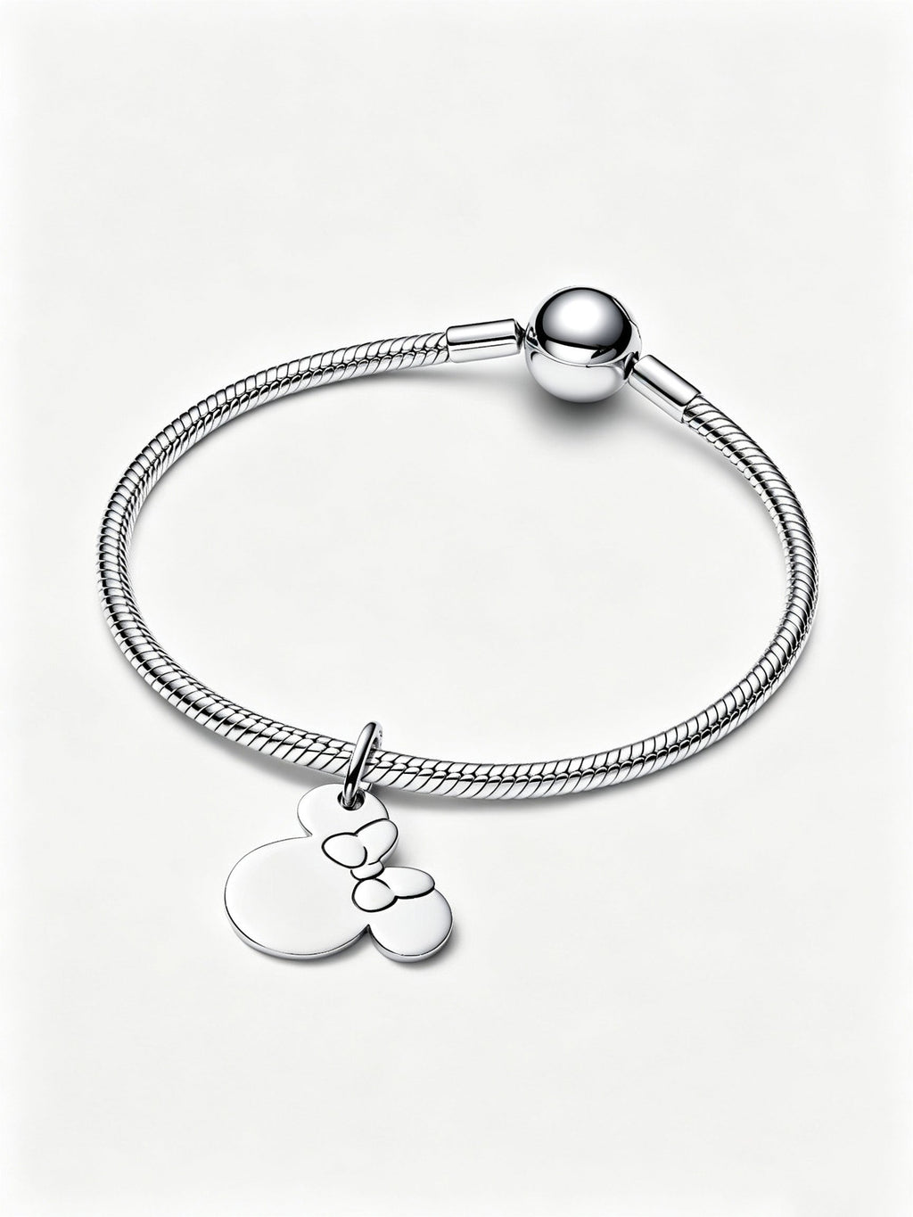 Minnie Maus Gravierbarer Charm-Anhänger Sterling-Silber