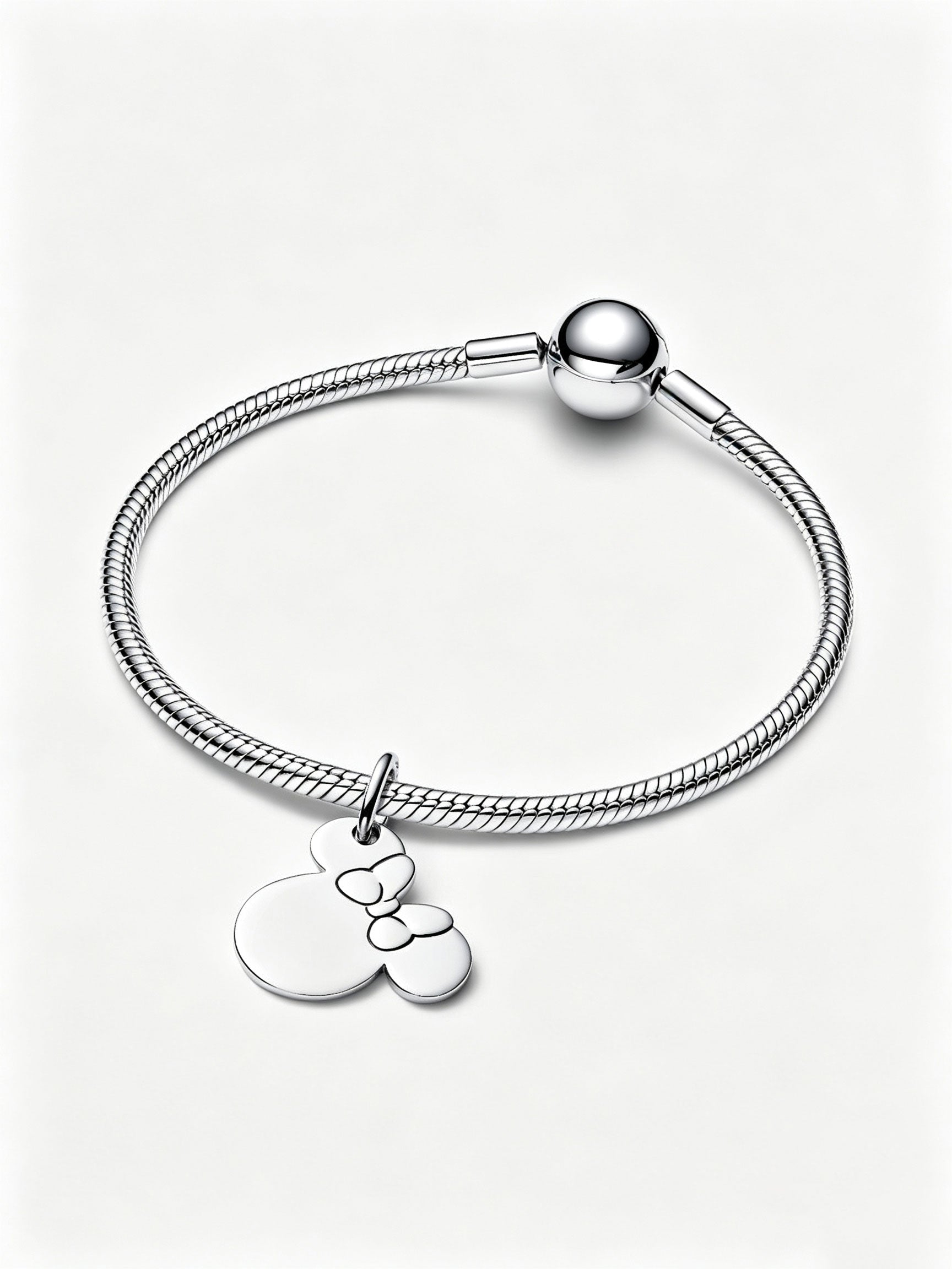 Minnie Maus Gravierbarer Charm-Anhänger Sterling-Silber