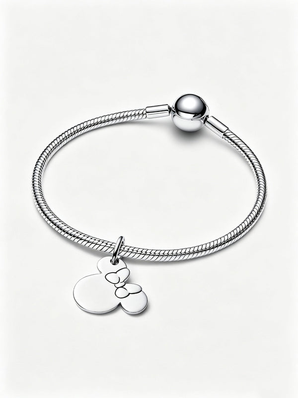 Minnie Maus Gravierbarer Charm-Anhänger Sterling-Silber