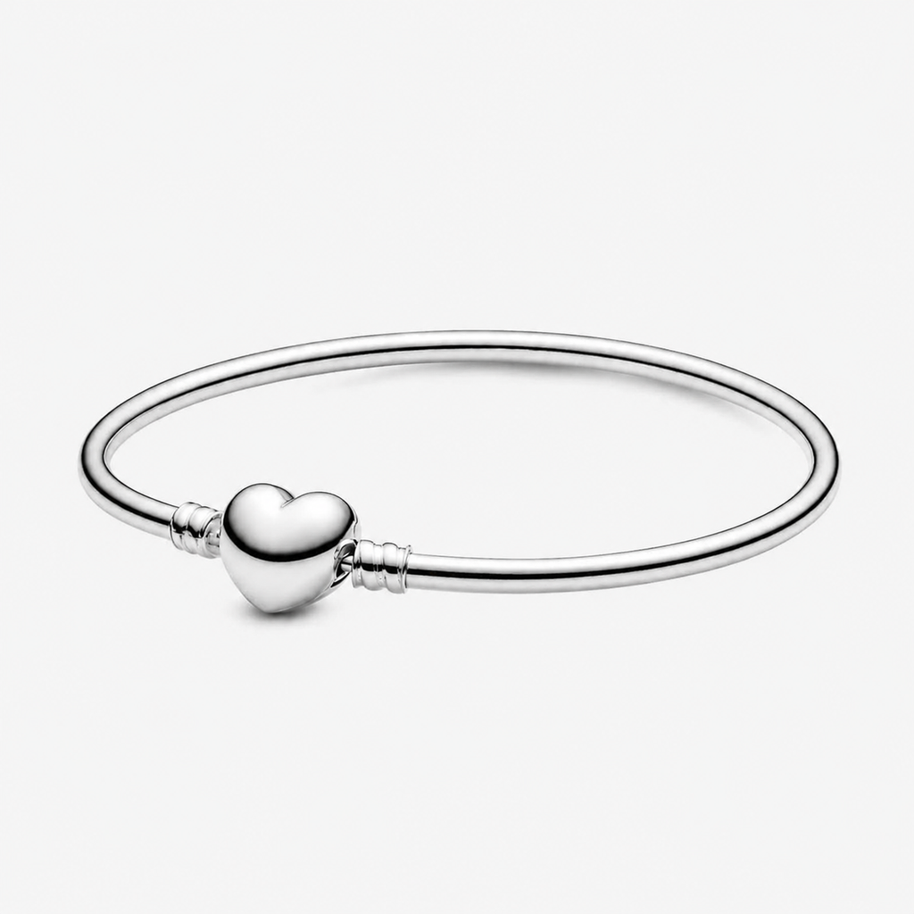 Armreif Moments Herzverschluss Silber