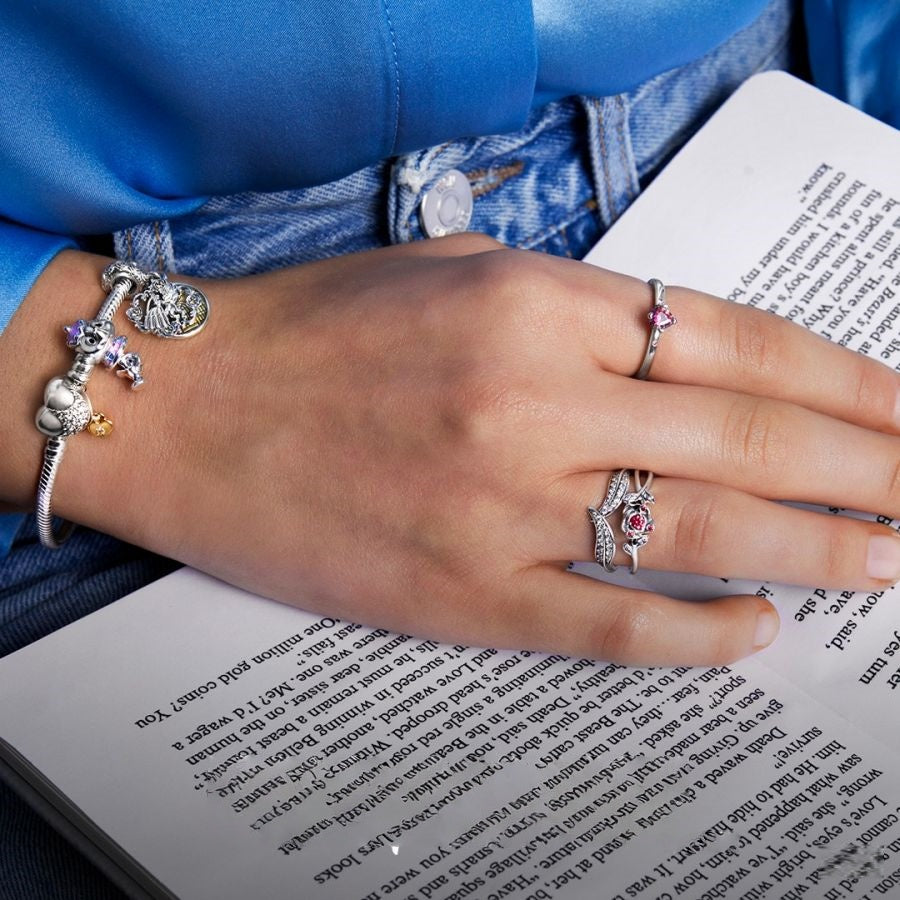Ring Die Schöne und Das Biest Rose Silber