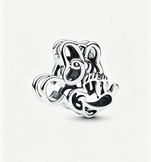 Minnie Maus Offen gearbeitetes Charm Sterling-Silber Hauptbild