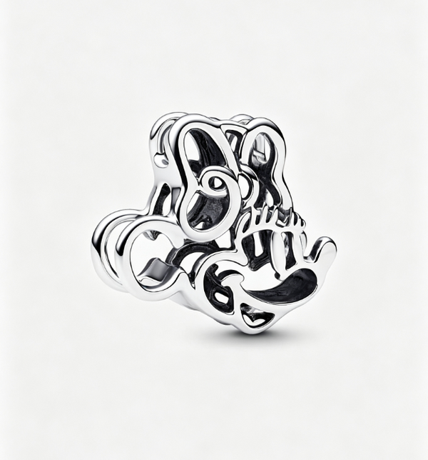 Minnie Maus Offen gearbeitetes Charm Sterling-Silber