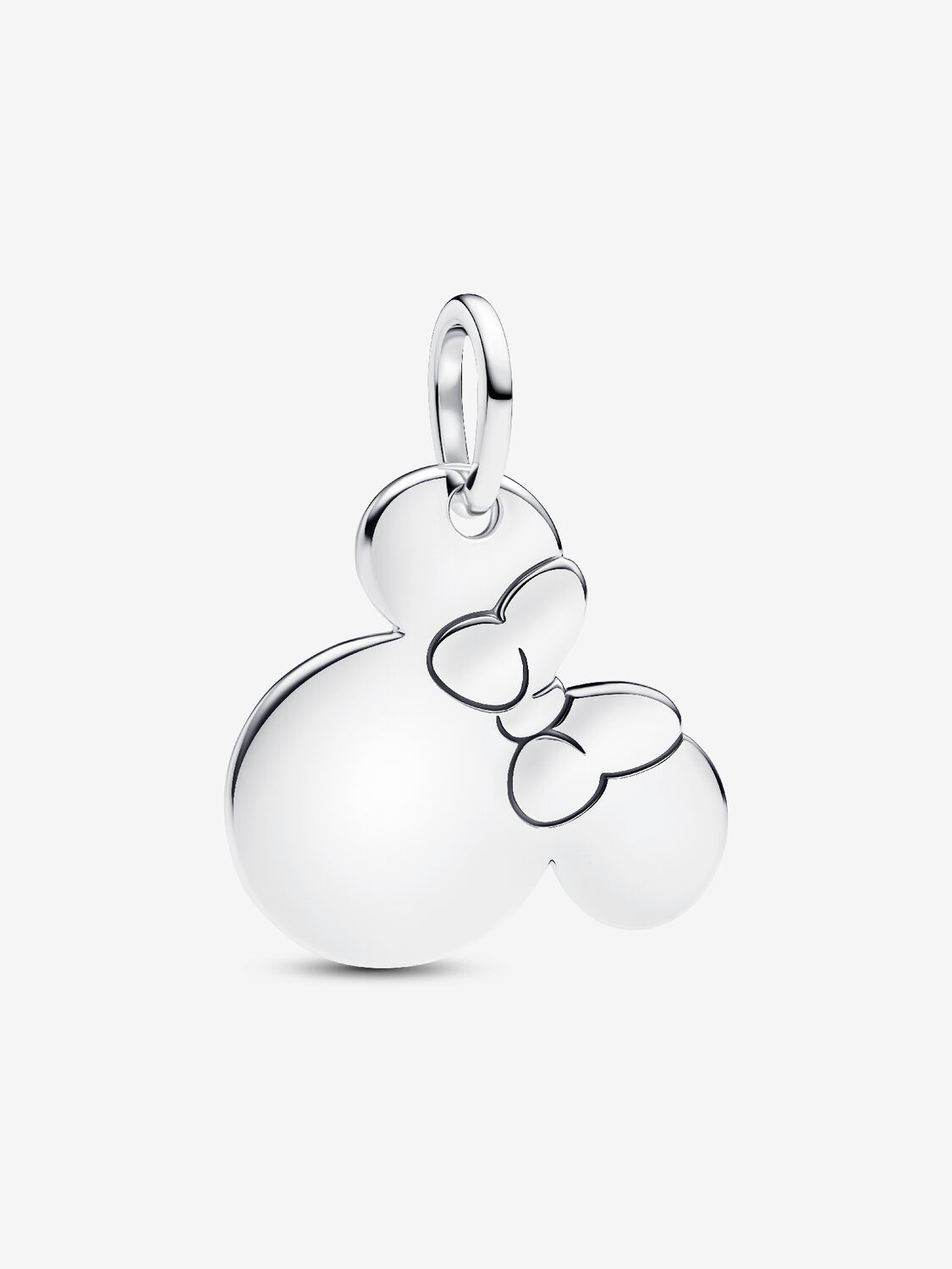 Minnie Maus Gravierbarer Charm-Anhänger Sterling-Silber Hauptbild