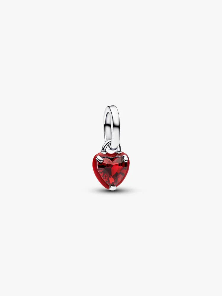 Rotes Chakra-Herz Mini-Charm-Anhänger Sterling-Silber Hauptbild