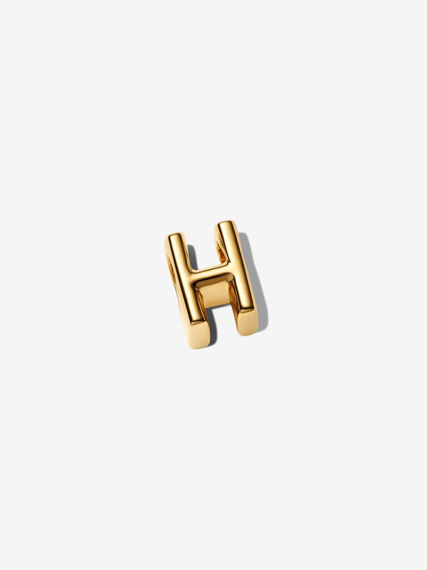 Buchstabe H Alphabet-Mini-Charm 14 Karat Vergoldung